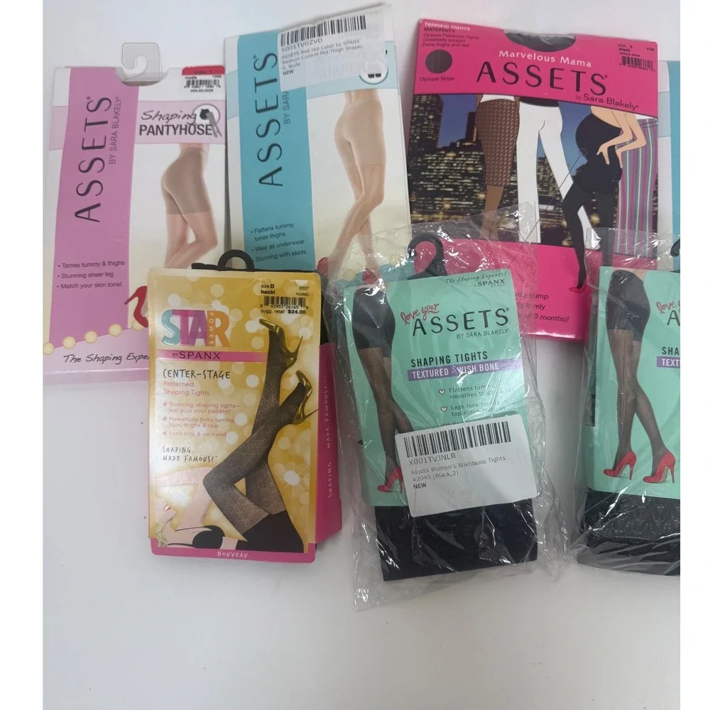 ASSETS Sara Blakely Shapewear Spanx Tights Lot 9 Pieces Womens Mixed Sizes New